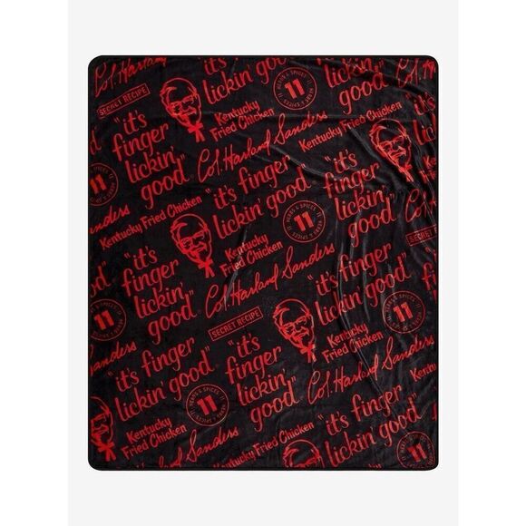 KFC Icons Allover Print Fleece Throw Blanket - Picture 2 of 2